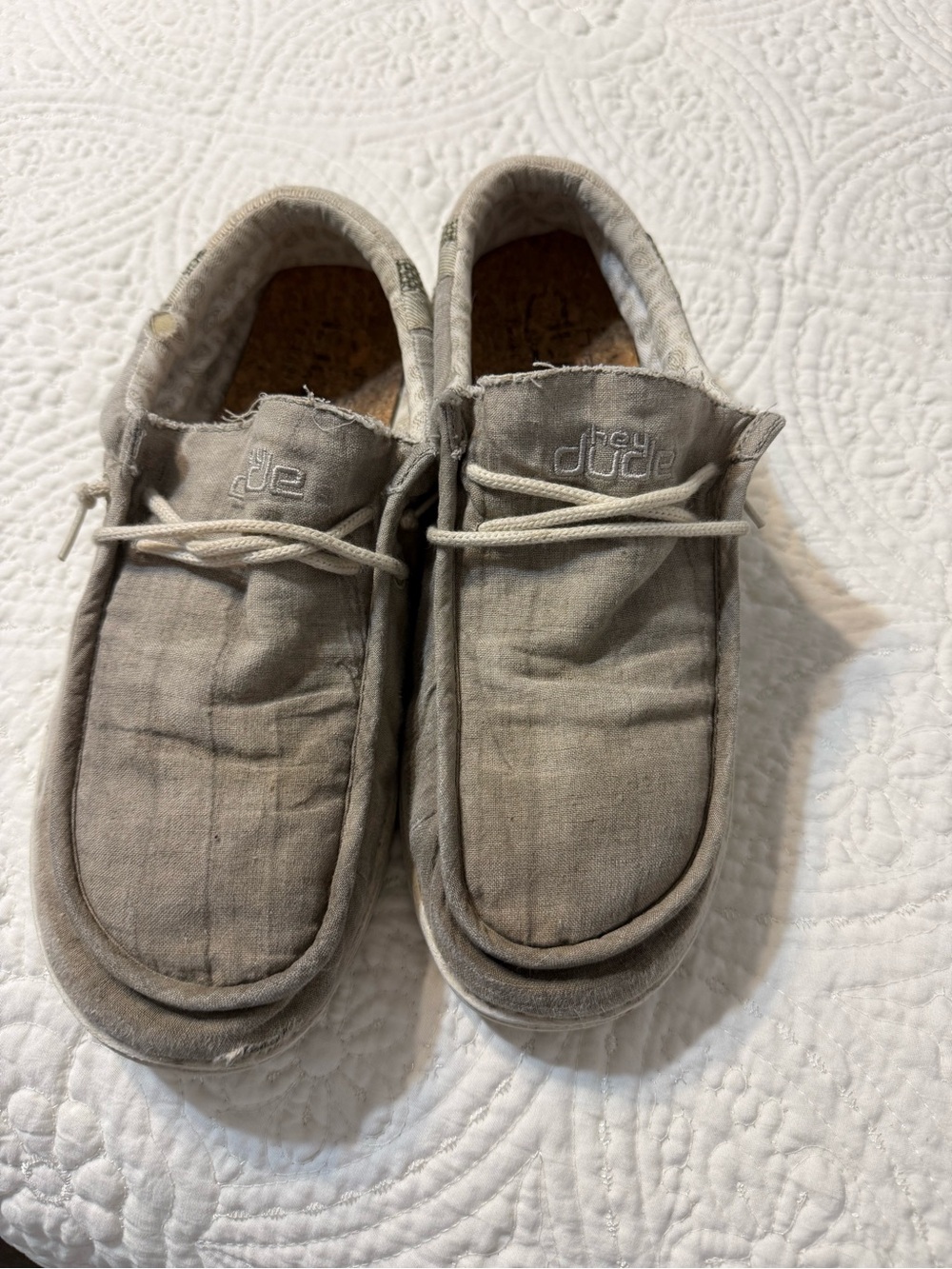 Hey Dude Wally Linen-Style Slip-On Shoes - Light Beige